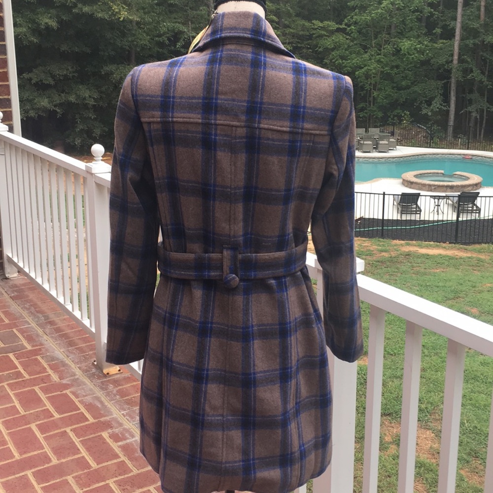 🚫sold🚫Women’s Wool Plaid Trench Coat Jacket - Picture 4 of 4